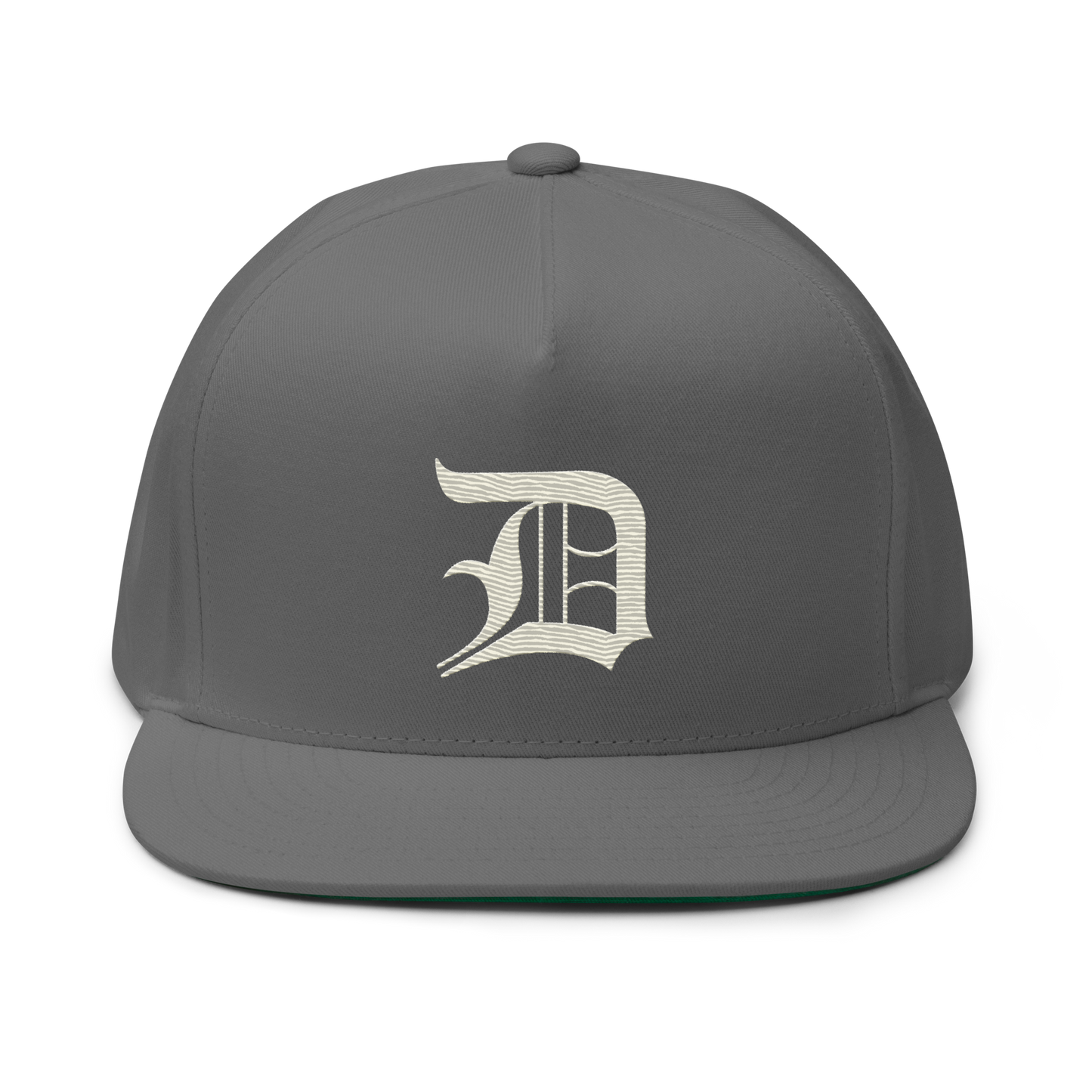 Detroit 'Old English D' Flat Bill Snapback (Ivory White)