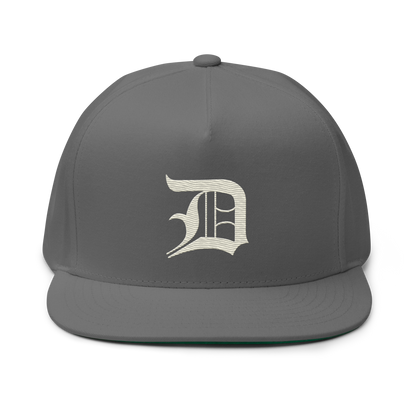 Detroit 'Old English D' Flat Bill Snapback (Ivory White)