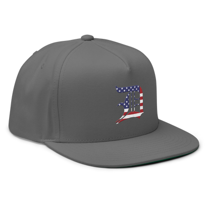 Detroit 'Old English D' Flat Bill Snapback (Patriotic Edition)