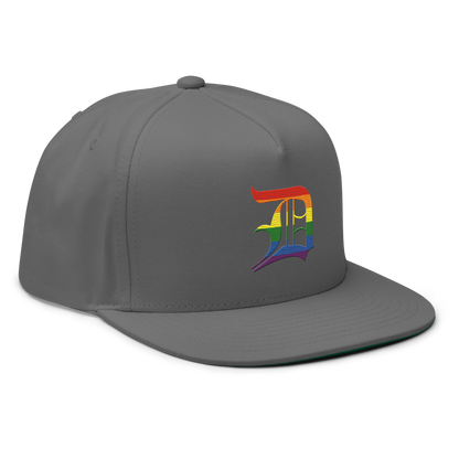 Detroit 'Old English D' Flat Bill Snapback (Rainbow Pride Edition)