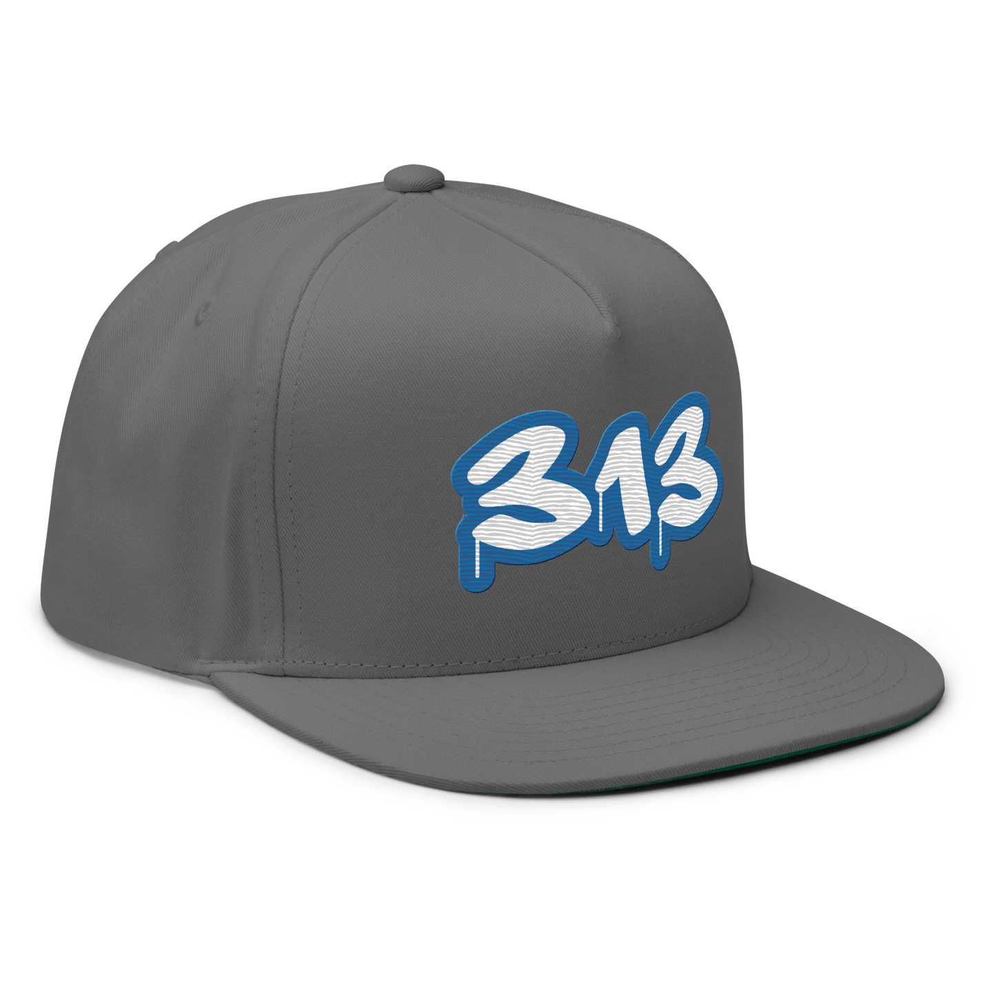 Detroit '313' Flat BIll Snapback (Azure Tag Font)