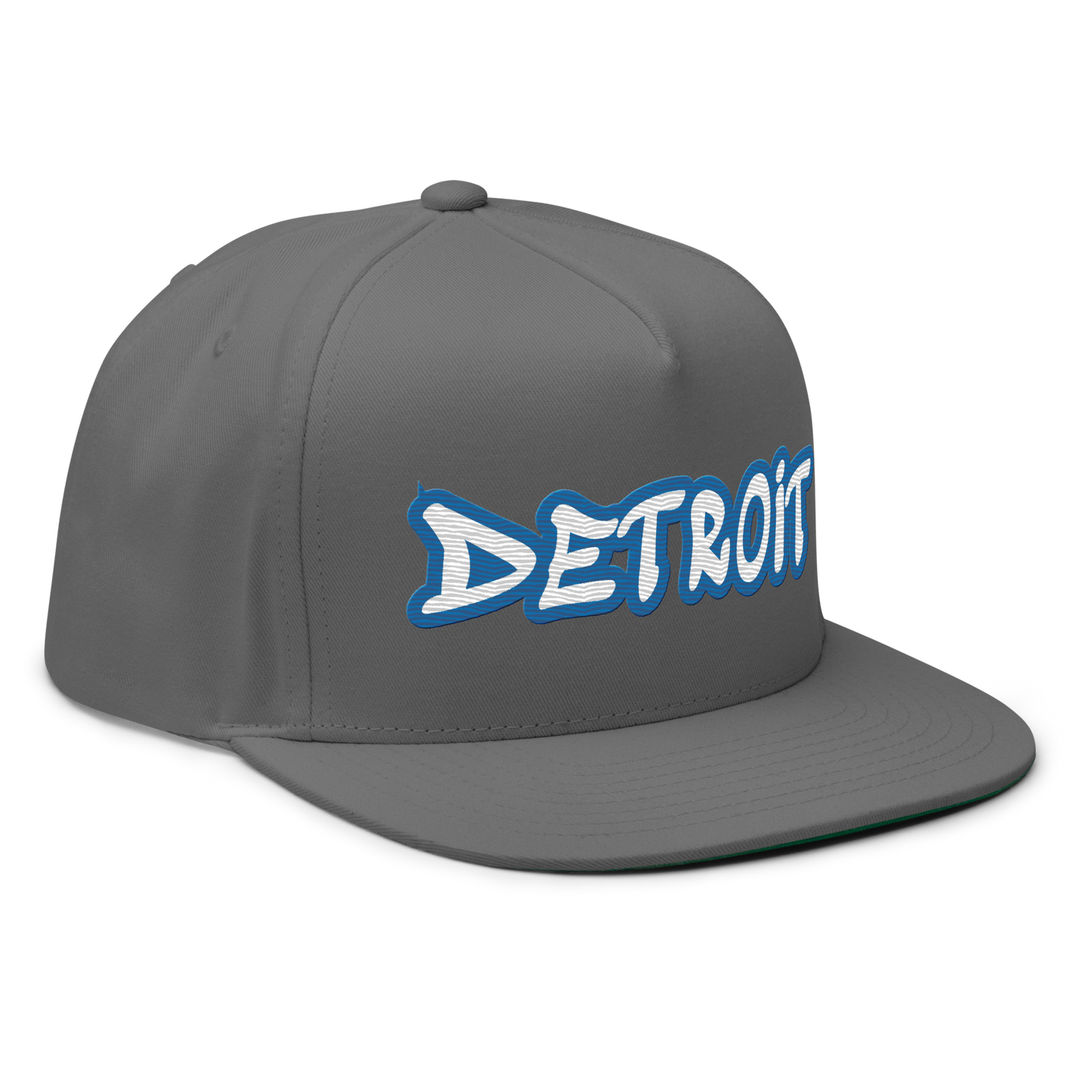 'Detroit' Flat Bill Snapback (Azure Tag Font)