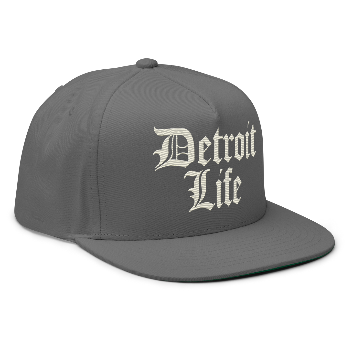 'Detroit Life' Snapback | 5-Panel - Ivory White