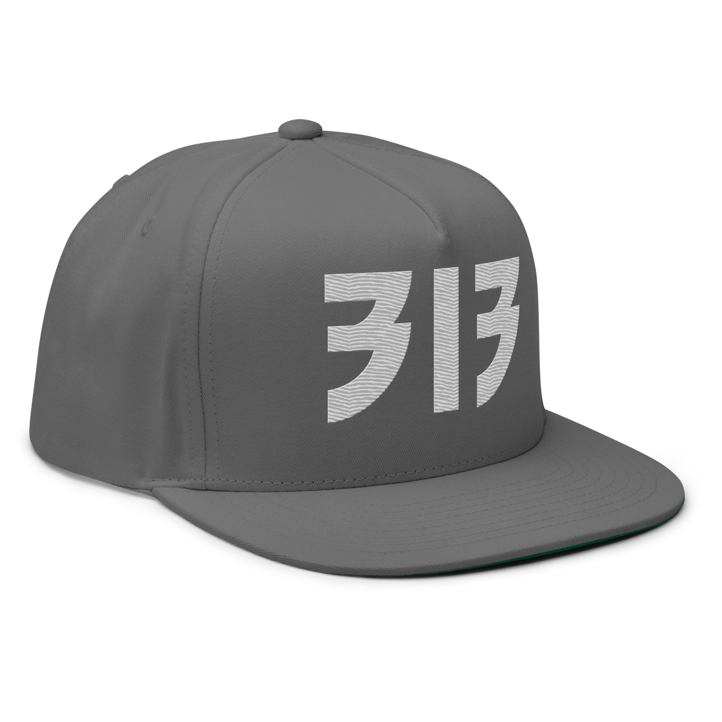 Detroit '313' Snapback (Glam Font) | 5-Panel - Platinum