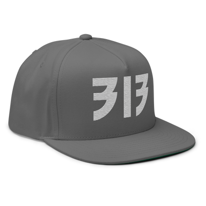 Detroit '313' Snapback (Glam Font) | 5-Panel - Platinum