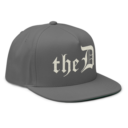 Detroit 'The D' Snapback | 5-Panel - Ivory White