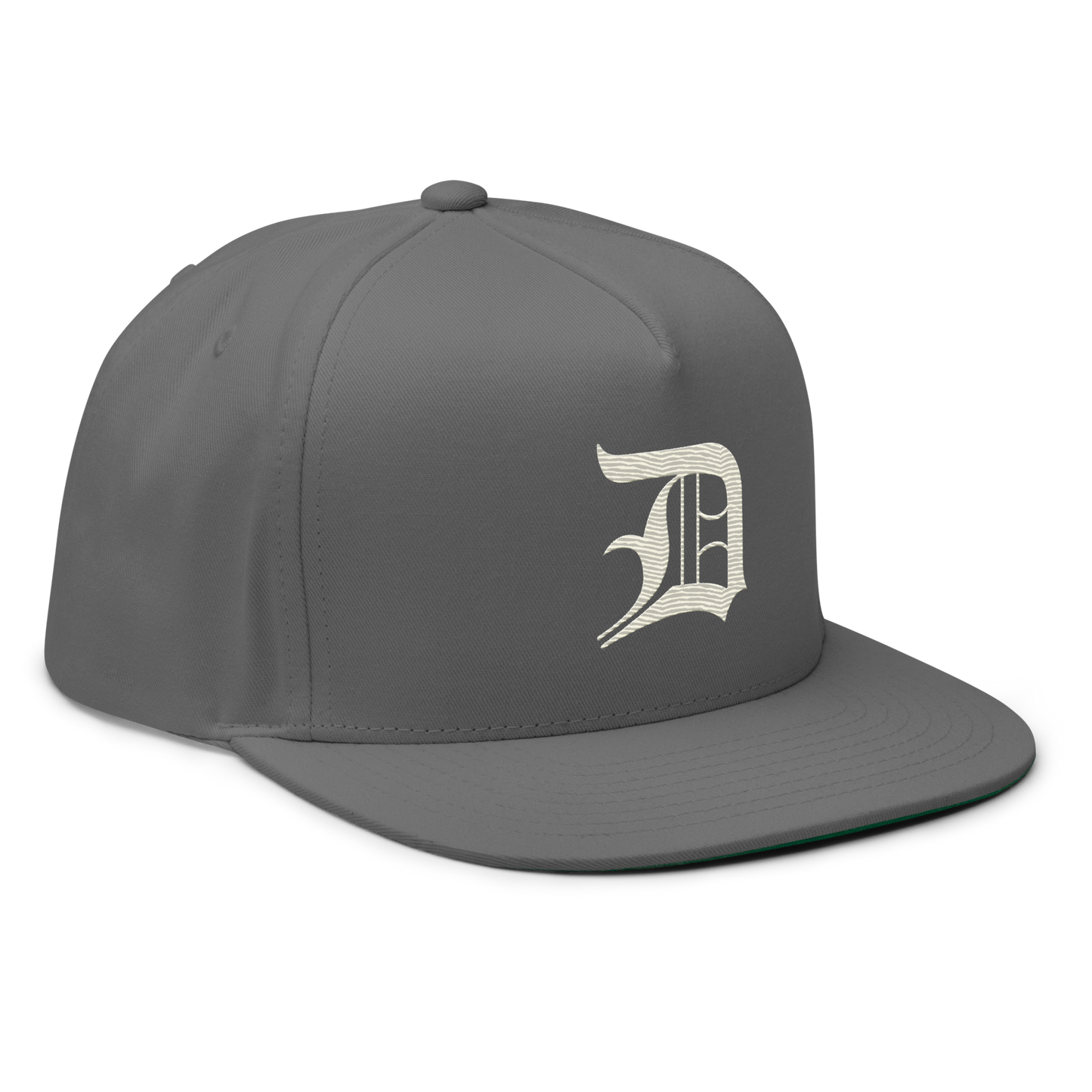 Detroit 'Old English D' Flat Bill Snapback (Ivory White)