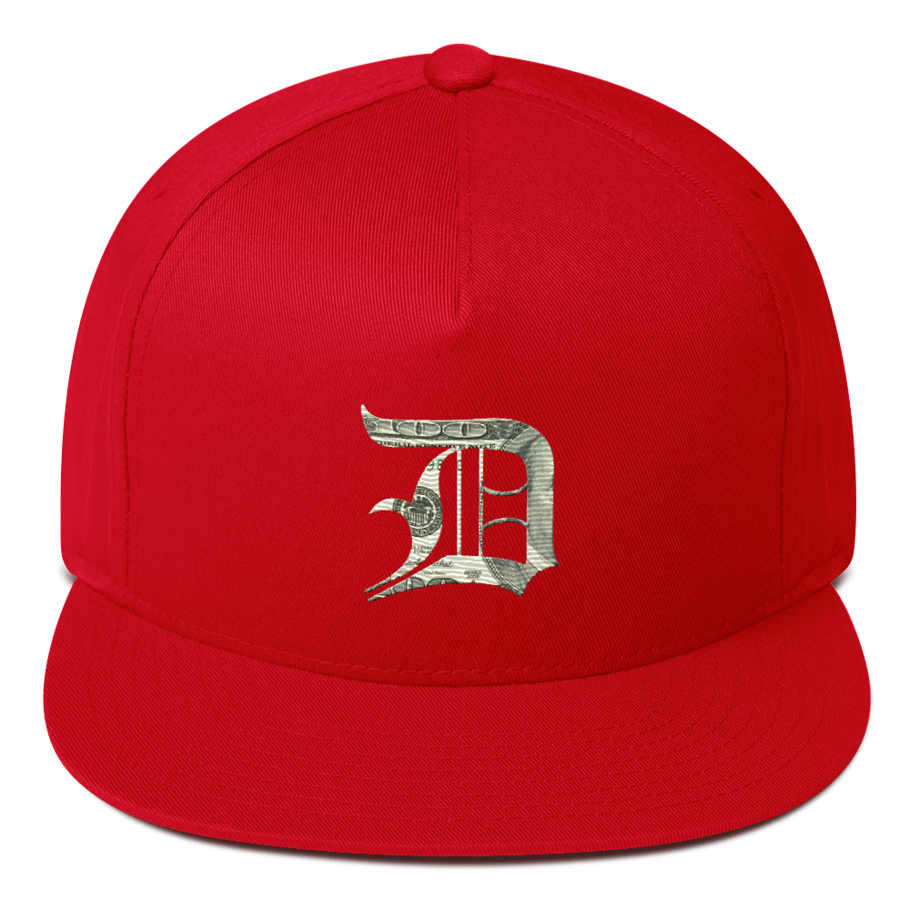 Detroit 'Old English D' Flat Bill Snapback (Benjamins Edition)