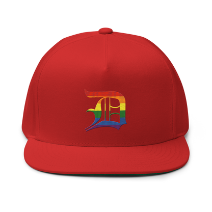 Detroit 'Old English D' Flat Bill Snapback (Rainbow Pride Edition)