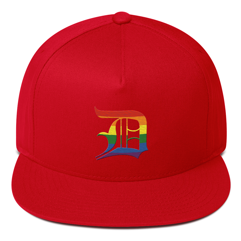 Detroit 'Old English D' Flat Bill Snapback (Rainbow Pride Edition)