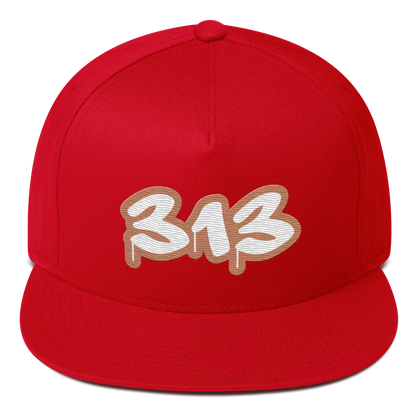 Detroit '313' Flat BIll Snapback (Copper Tag Font)