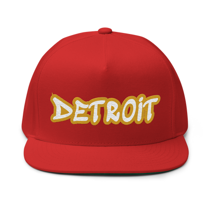 'Detroit' Flat Bill Snapback (Gold Tag Font)