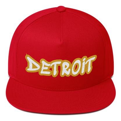 'Detroit' Flat Bill Snapback (Gold Tag Font)