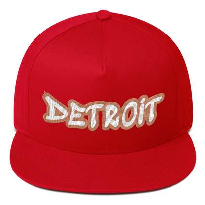 'Detroit' Flat Bill Snapback (Copper Tag Font)