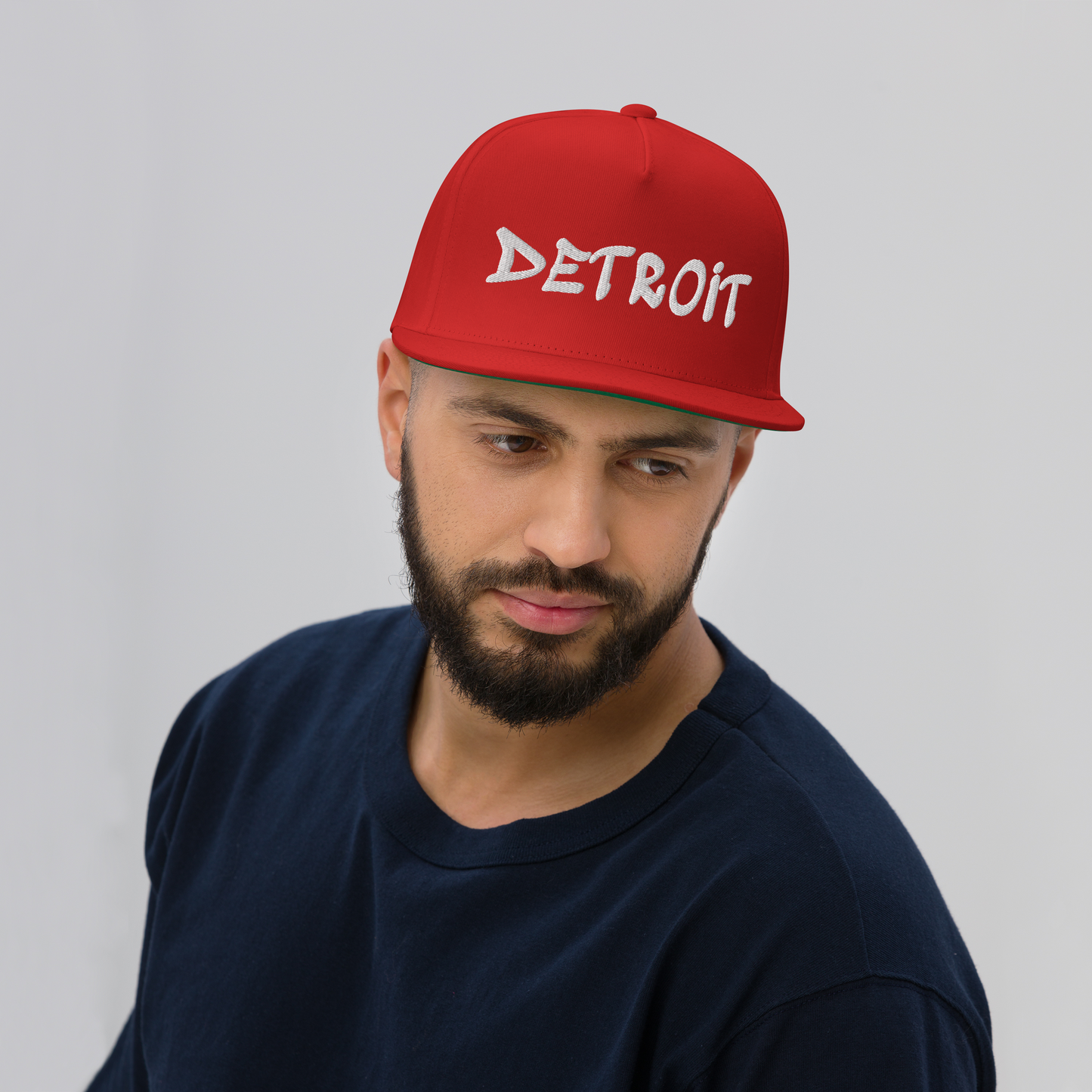 'Detroit' Flat Bill Snapback (Tag Font)