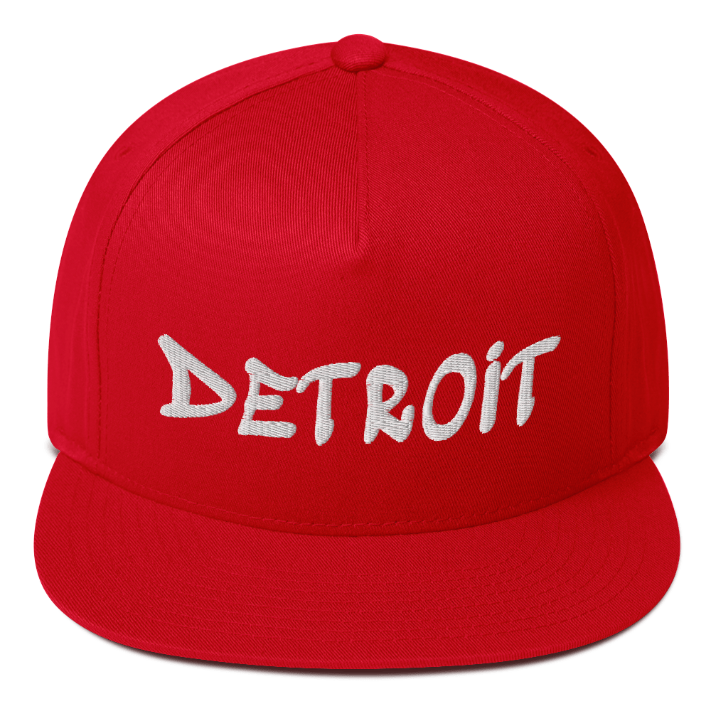 'Detroit' Flat Bill Snapback (Tag Font)