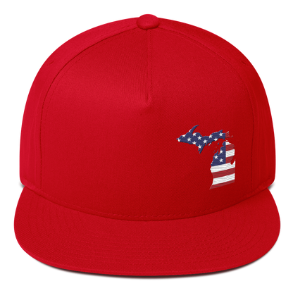 Michigan Flat Bill Snapback (Patriotic Edition)