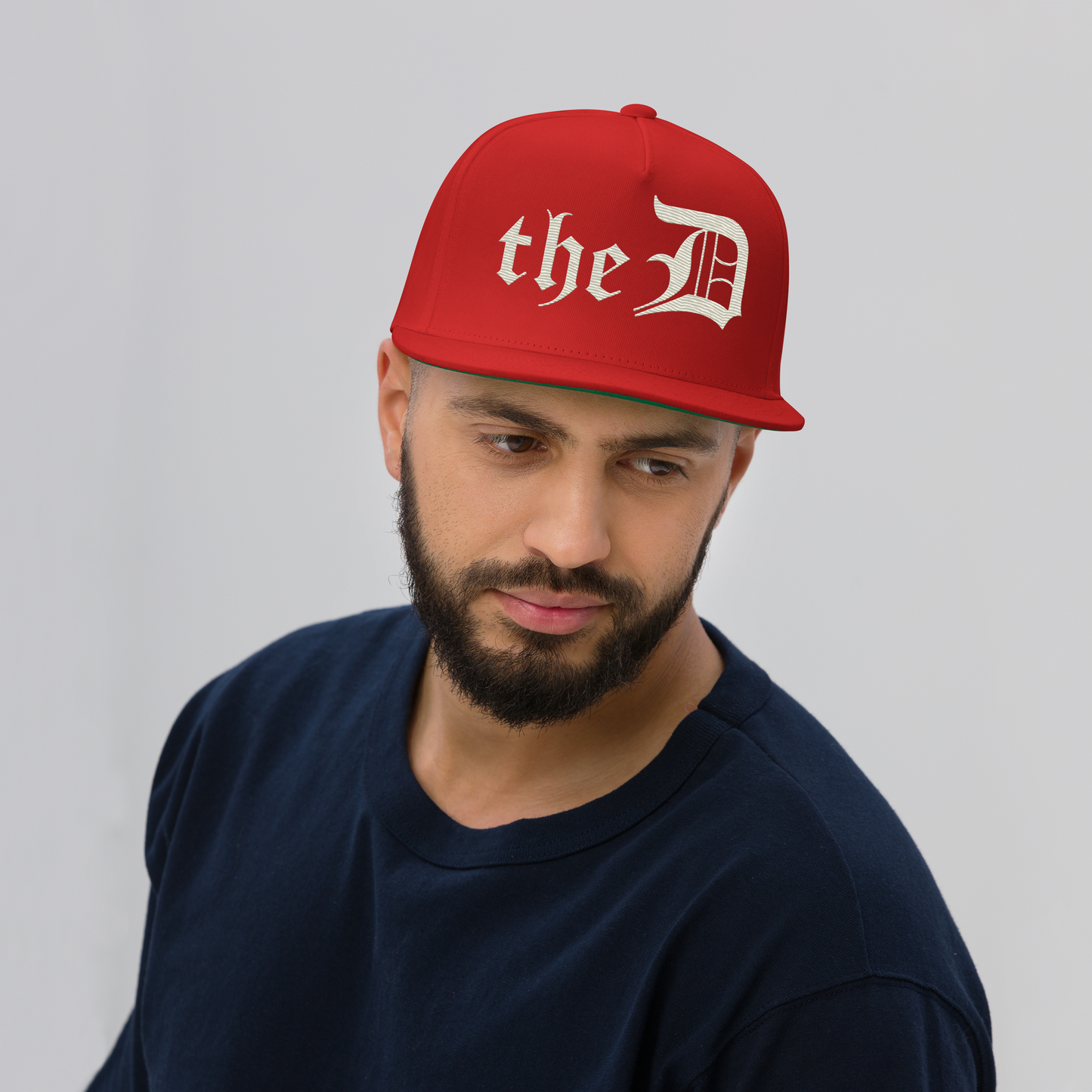 Detroit 'The D' Snapback | 5-Panel - Ivory White