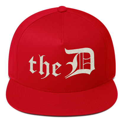 Detroit 'The D' Snapback | 5-Panel - Ivory White