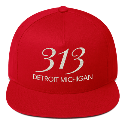 '313 Detroit Michigan' Snapback | 5-Panel - Ivory White