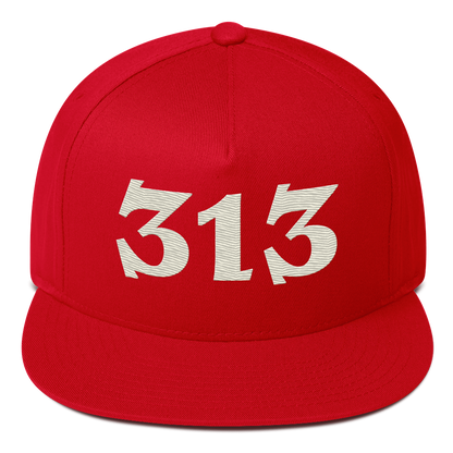 Detroit '313' Snapback | 5-Panel - Ivory White