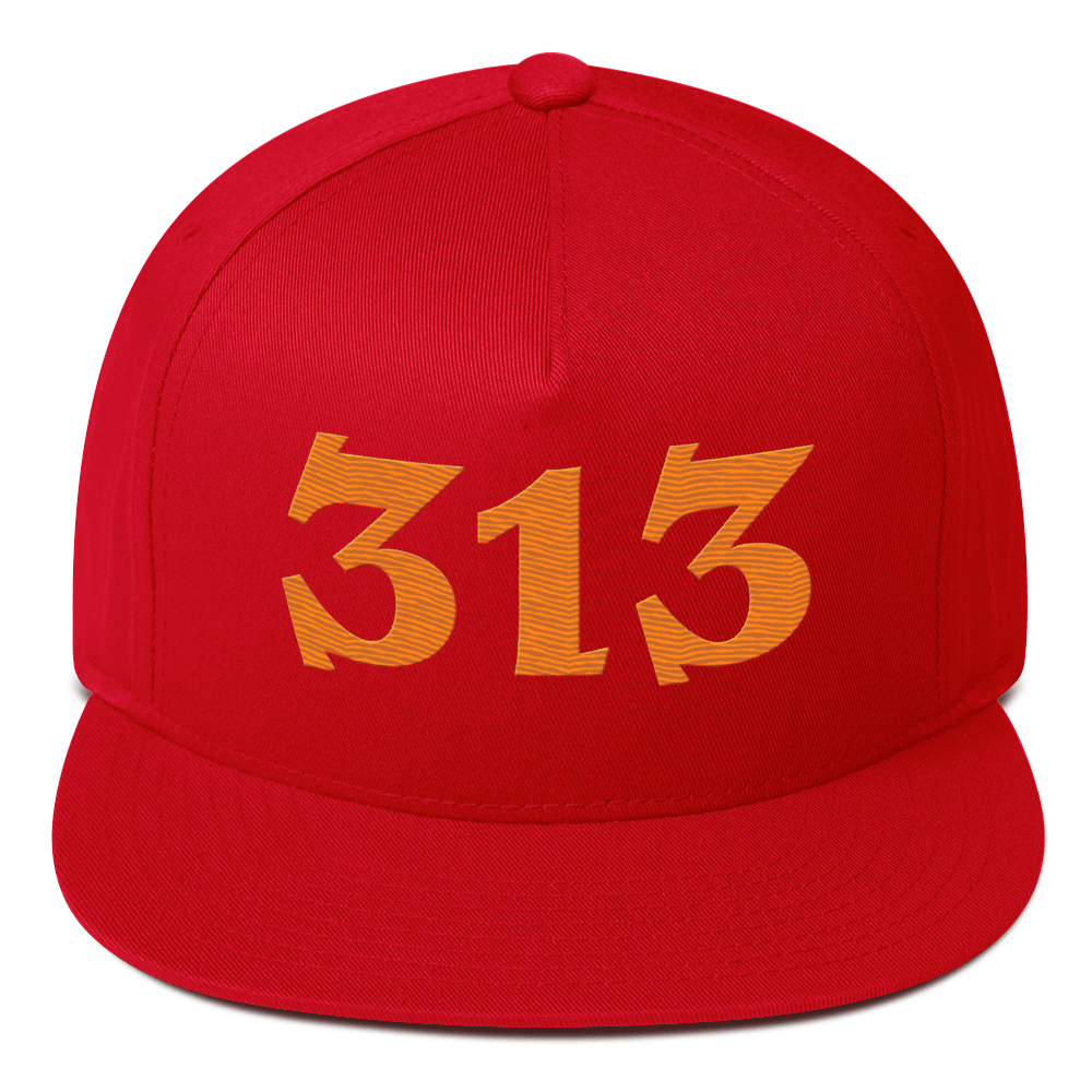 Detroit '313' Snapback | 5-Panel - Orange