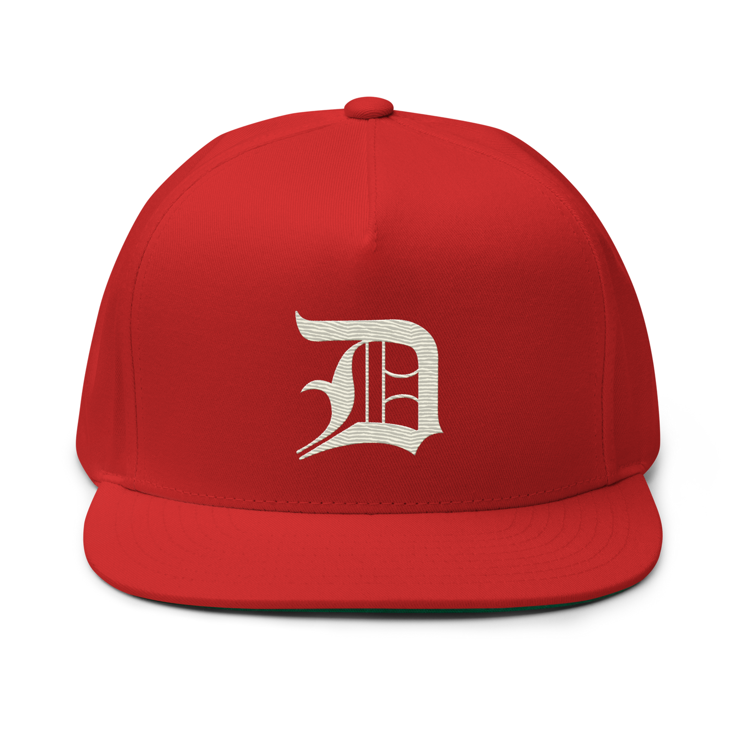 Detroit 'Old English D' Flat Bill Snapback (Ivory White)