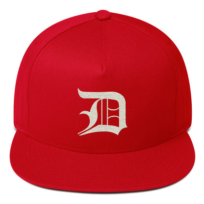 Detroit 'Old English D' Flat Bill Snapback (Ivory White)