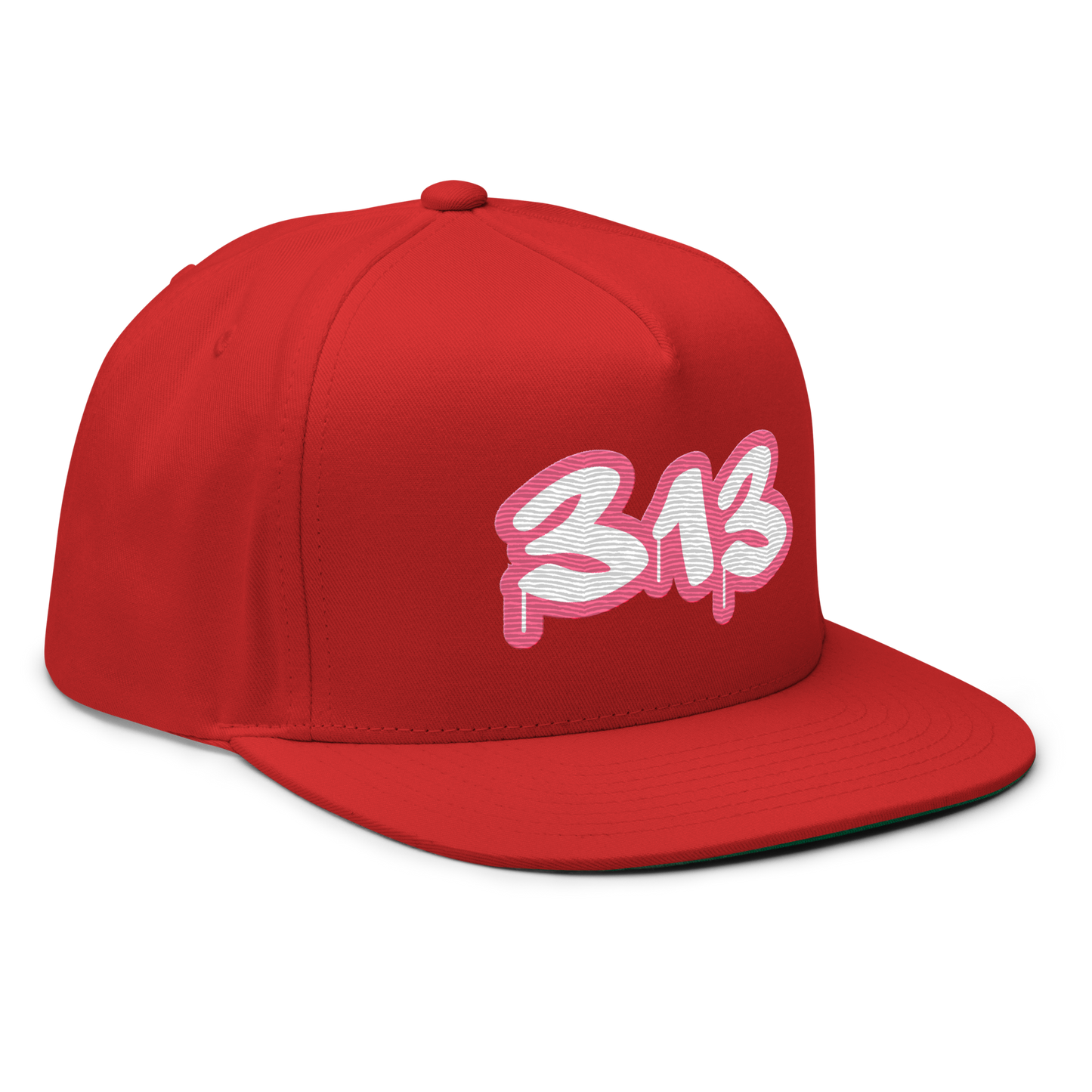 Detroit '313' Flat BIll Snapback (Rhodochrosite Pink Tag Font)