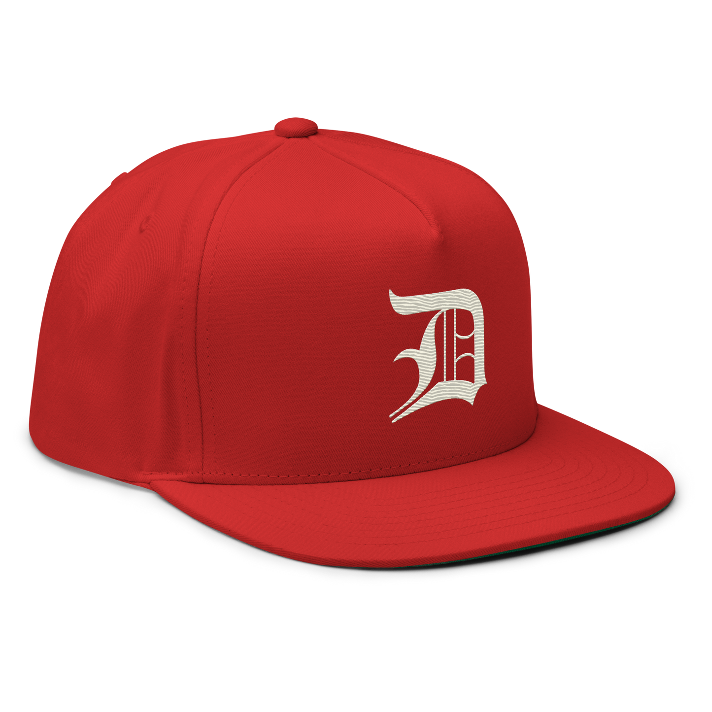 Detroit 'Old English D' Flat Bill Snapback (Ivory White)