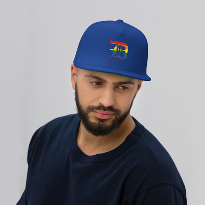 Detroit 'Old English D' Flat Bill Snapback (Rainbow Pride Edition)