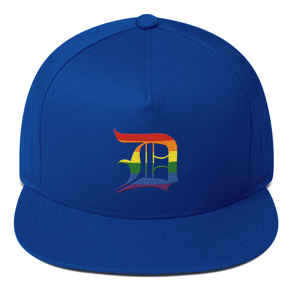 Detroit 'Old English D' Flat Bill Snapback (Rainbow Pride Edition)