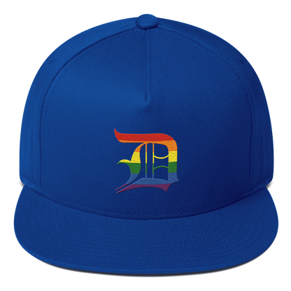 Detroit 'Old English D' Flat Bill Snapback (Rainbow Pride Edition)