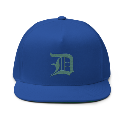 Detroit 'Old English D' Flat Bill Snapback (Copper Green)