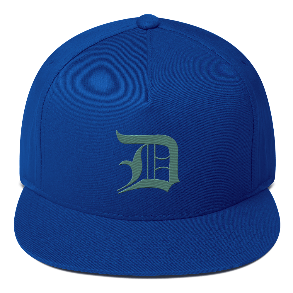 Detroit 'Old English D' Flat Bill Snapback (Copper Green)