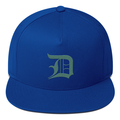 Detroit 'Old English D' Flat Bill Snapback (Copper Green)