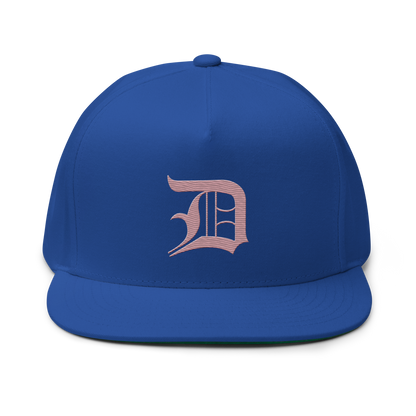 Detroit 'Old English D' Flat Bill Snapback (Cherry Blossom Pink)