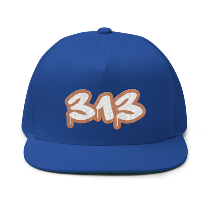 Detroit '313' Flat BIll Snapback (Copper Tag Font)