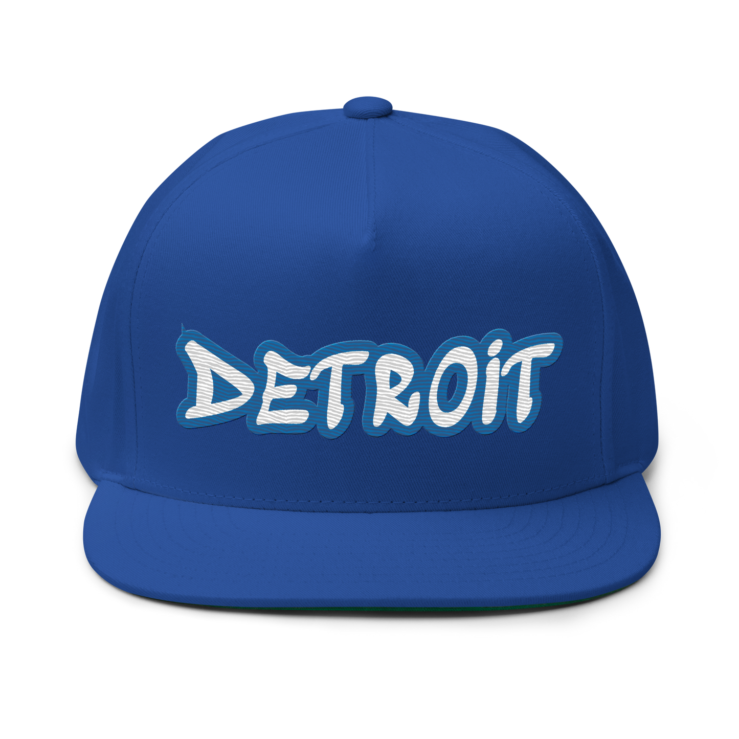 'Detroit' Flat Bill Snapback (Azure Tag Font)