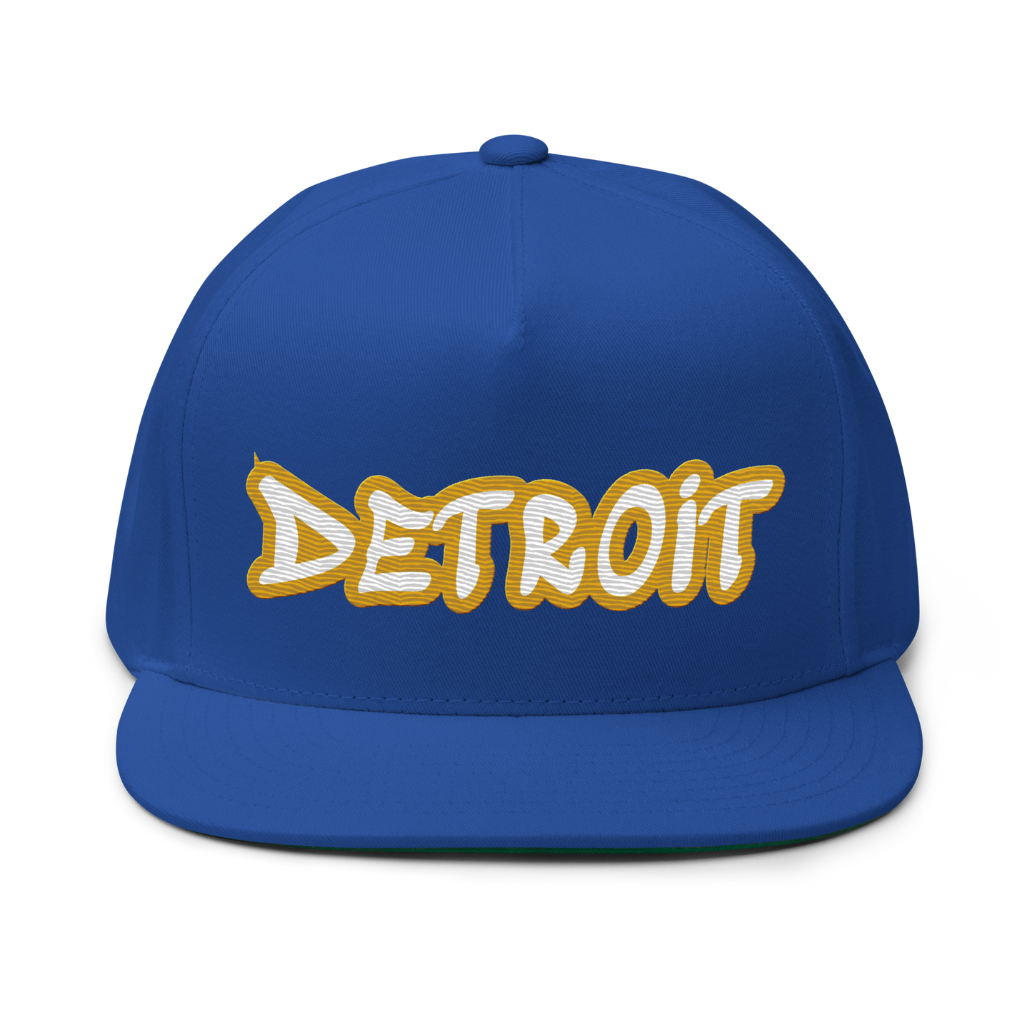 'Detroit' Flat Bill Snapback (Gold Tag Font)