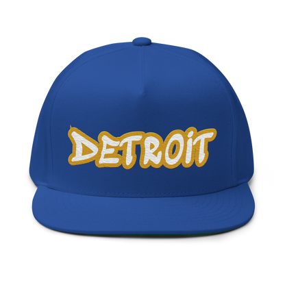 'Detroit' Flat Bill Snapback (Gold Tag Font)