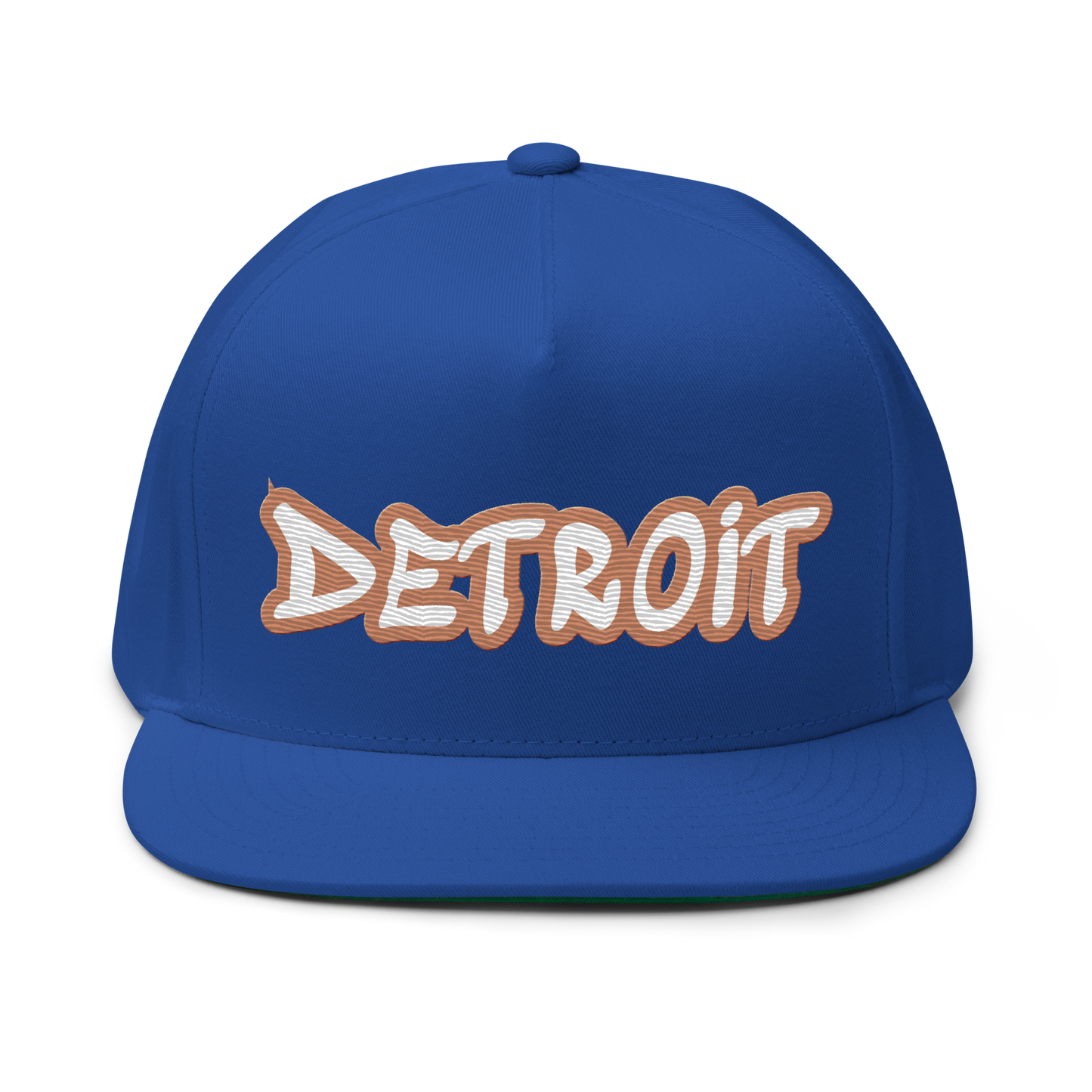 'Detroit' Flat Bill Snapback (Copper Tag Font)