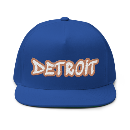 'Detroit' Flat Bill Snapback (Copper Tag Font)