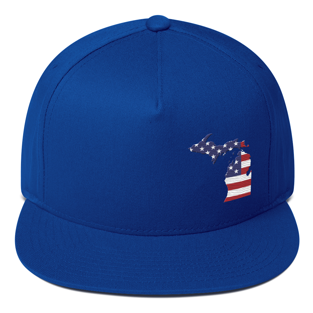 Michigan Flat Bill Snapback (Patriotic Edition)