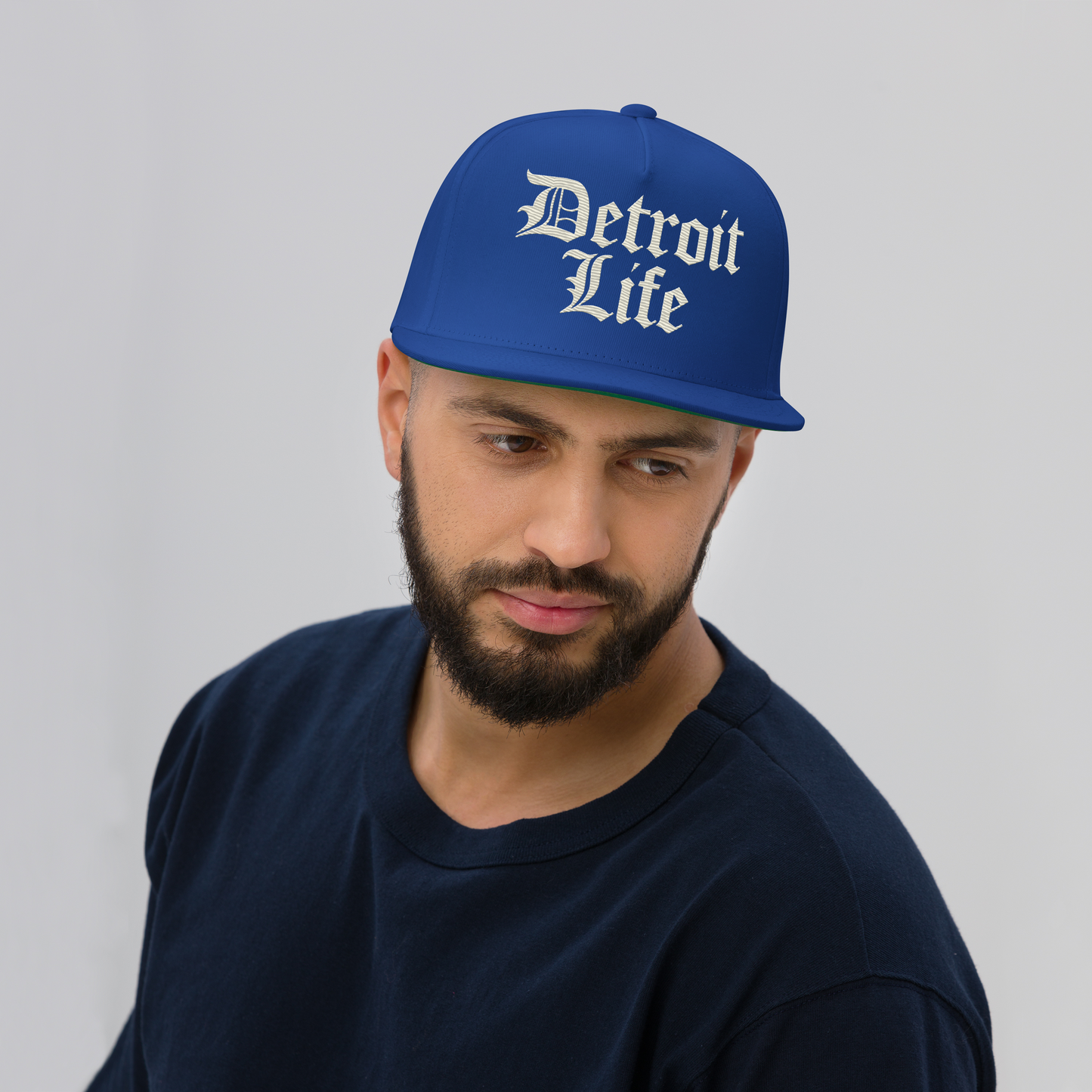 'Detroit Life' Snapback | 5-Panel - Ivory White