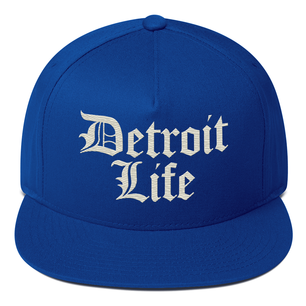 'Detroit Life' Snapback | 5-Panel - Ivory White