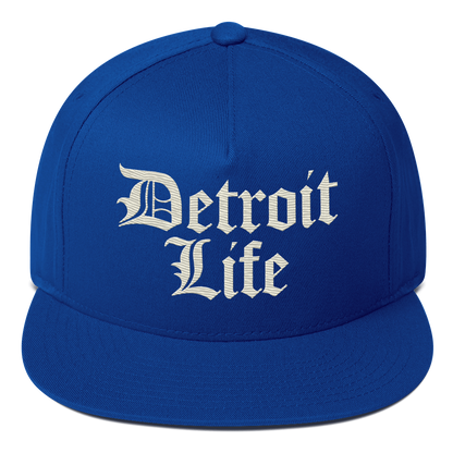 'Detroit Life' Snapback | 5-Panel - Ivory White