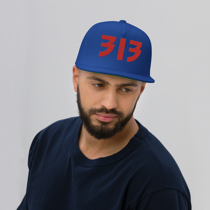 Detroit '313' Snapback (Glam Font) | 5-Panel - Aliform Red