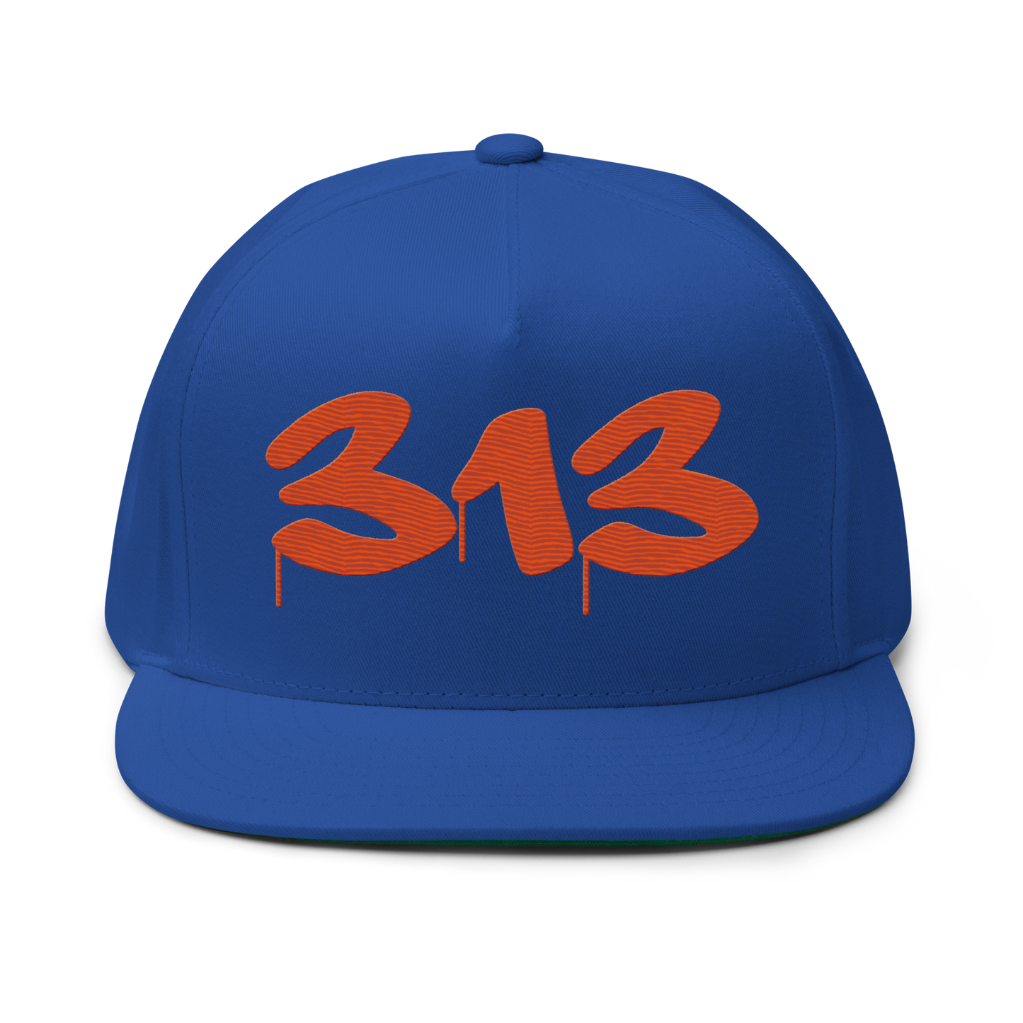 Detroit '313' Snapback (Tag Font) | 5-Panel - Maple Leaf Orange