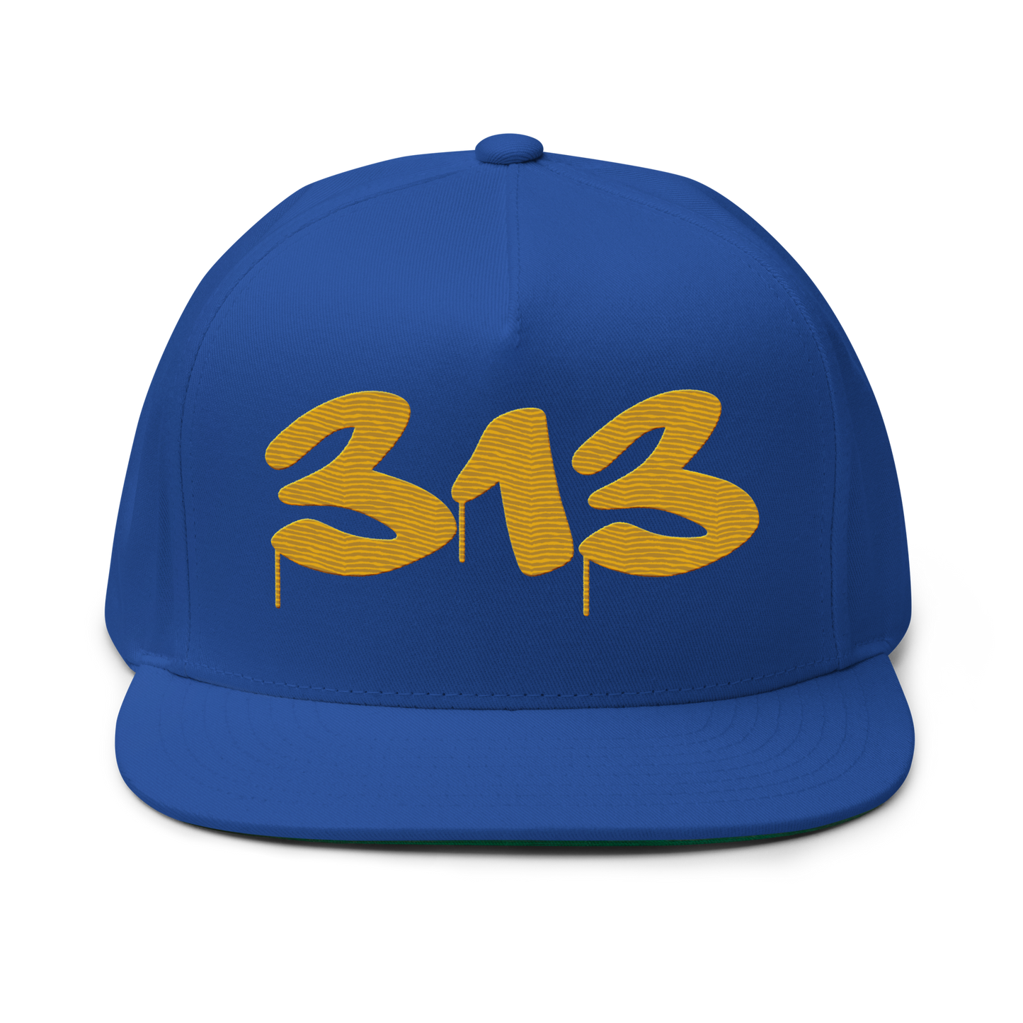 Detroit '313' Snapback (Tag Font) | 5-Panel - Gold